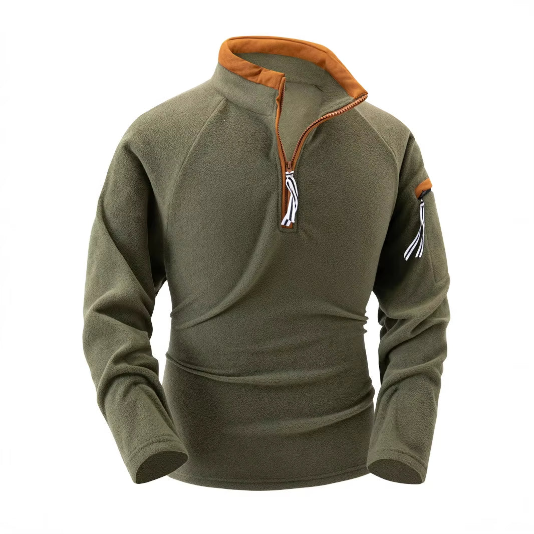 Herren Pullover Stehkragen Reißverschluss Warm Elegant