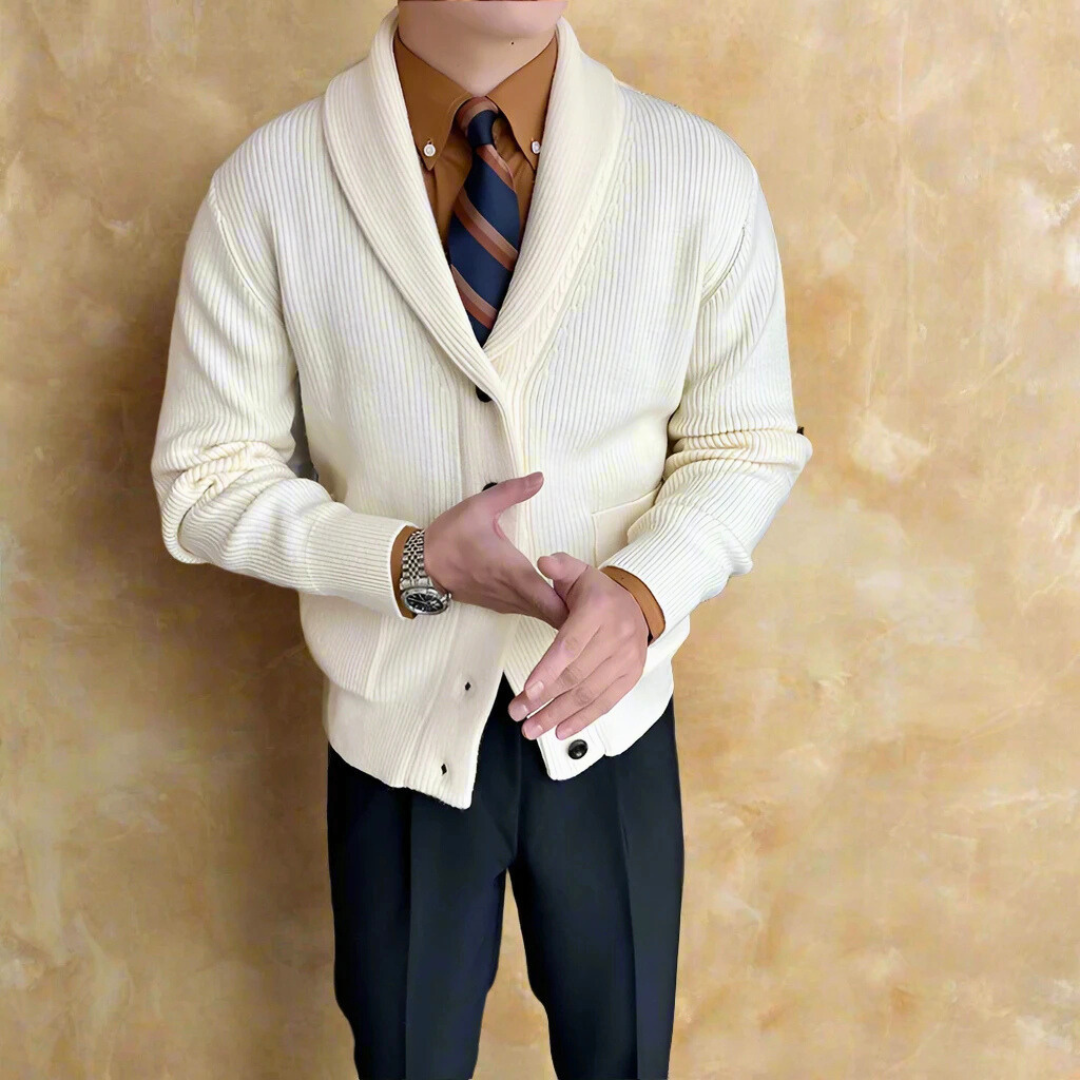 Herren Strickcardigan Gestreift Baumwolle Bequem - BerlinGlamour