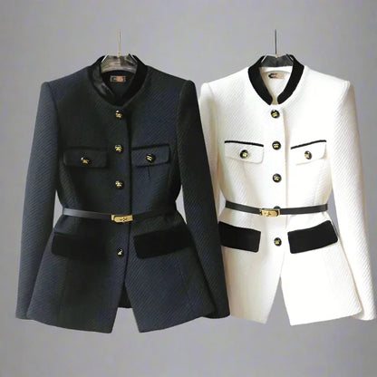 Klassischer Damen Wollmantel Elegant Lang
