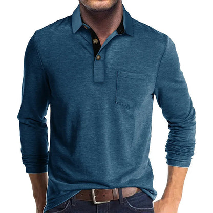 Herren Langarmhemd Klassisch Slim Fit
