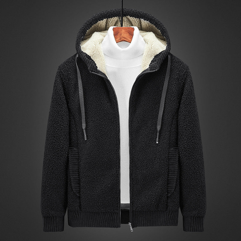 Herren Kapuzenpullover Fleece Gefüttert Warm