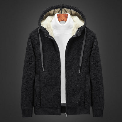 Herren Kapuzenpullover Fleece Gefüttert Warm