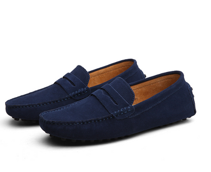 Elegante Herren Mokassins Leder Schwarz