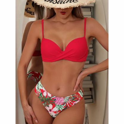 Bikini-Set Blumenmuster Damen Badeanzug Sommer - BerlinGlamour