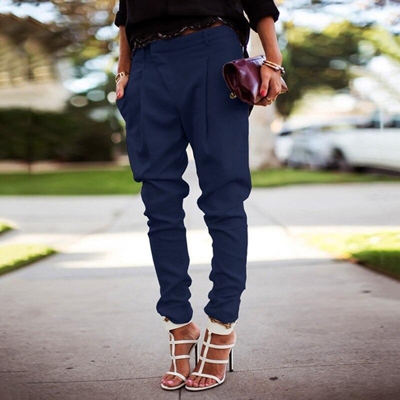 Damen Hose Hohe Taille Stilvoll Mit Gürtel