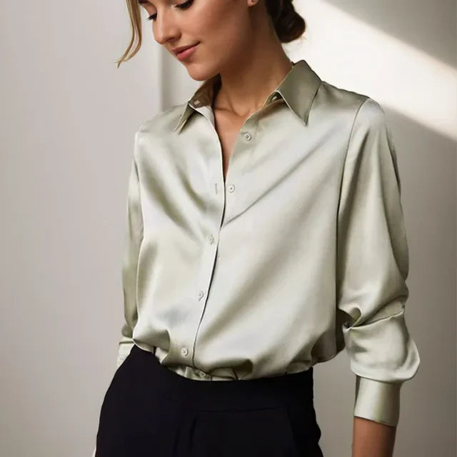 Elegante Damen Bluse Klassisch Mit Knöpfen - BerlinGlamour