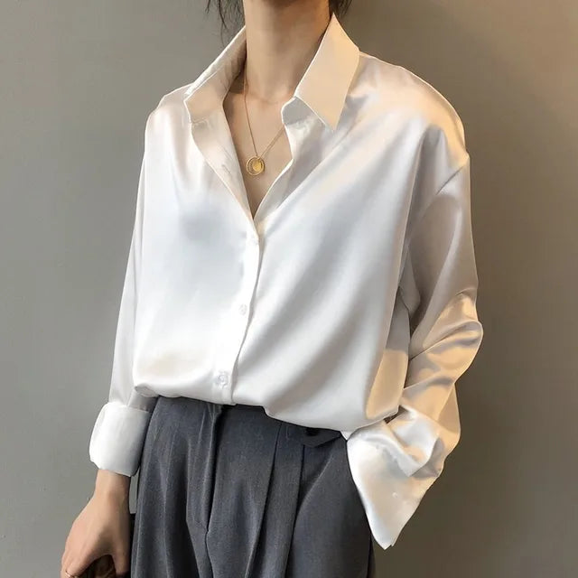 Elegante Damen Bluse Klassisch Mit Knöpfen