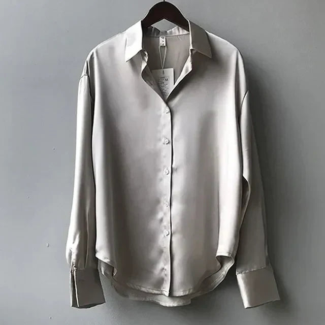Elegante Damen Bluse Klassisch Mit Knöpfen