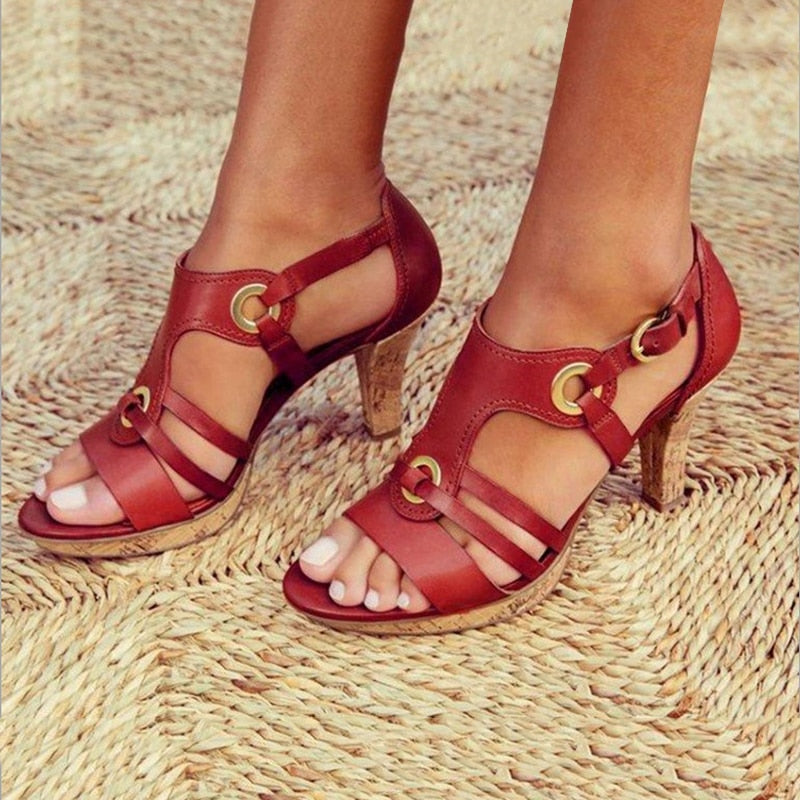Bohemian Sandalen mit PU-Leder Optik