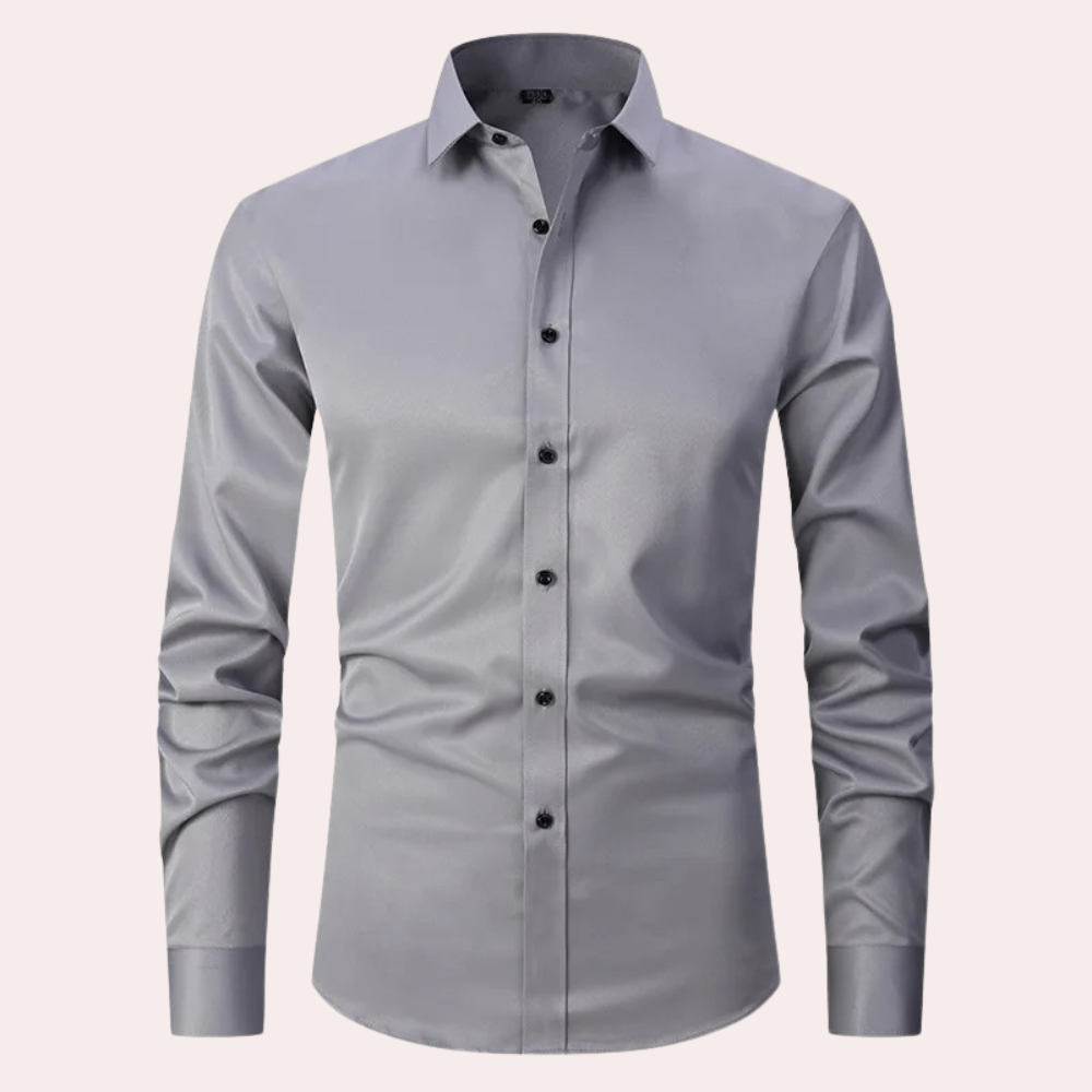 Herren Langarmhemd Stretch Bequem Mit Knöpfen - BerlinGlamour