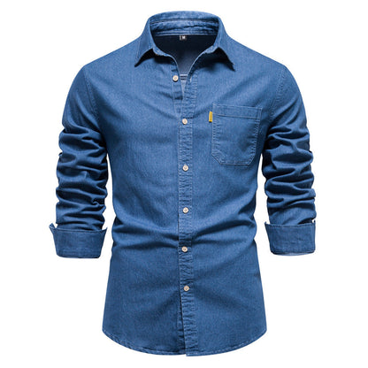 Isak Denim Hemd Blau Slimfit - BerlinGlamour