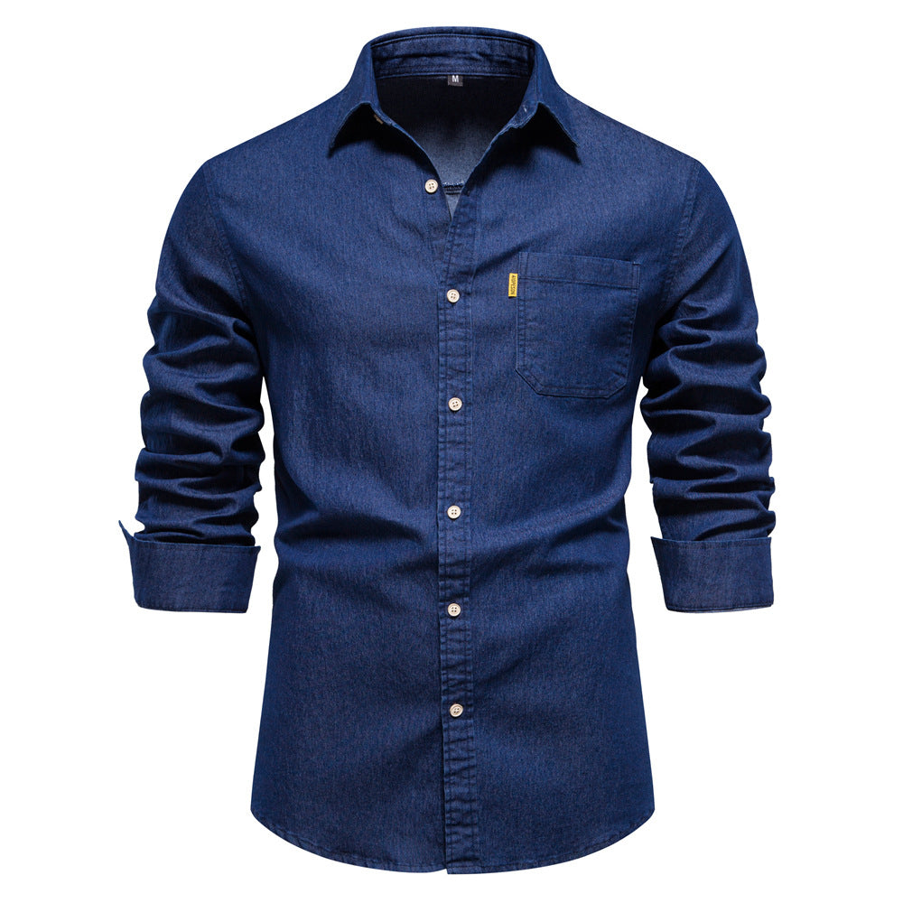 Isak Denim Hemd Blau Slimfit