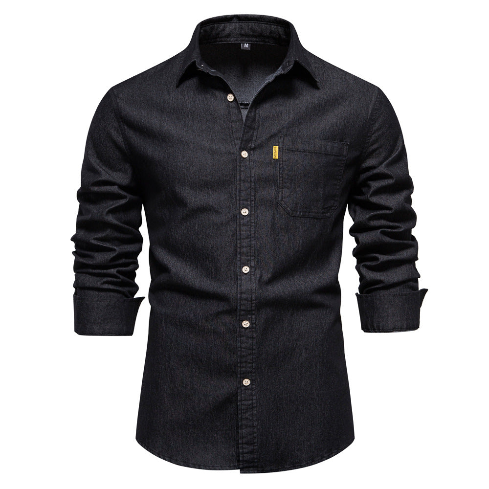 Isak Denim Hemd Blau Slimfit