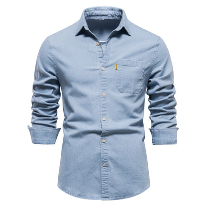 Isak Denim Hemd Blau Slimfit