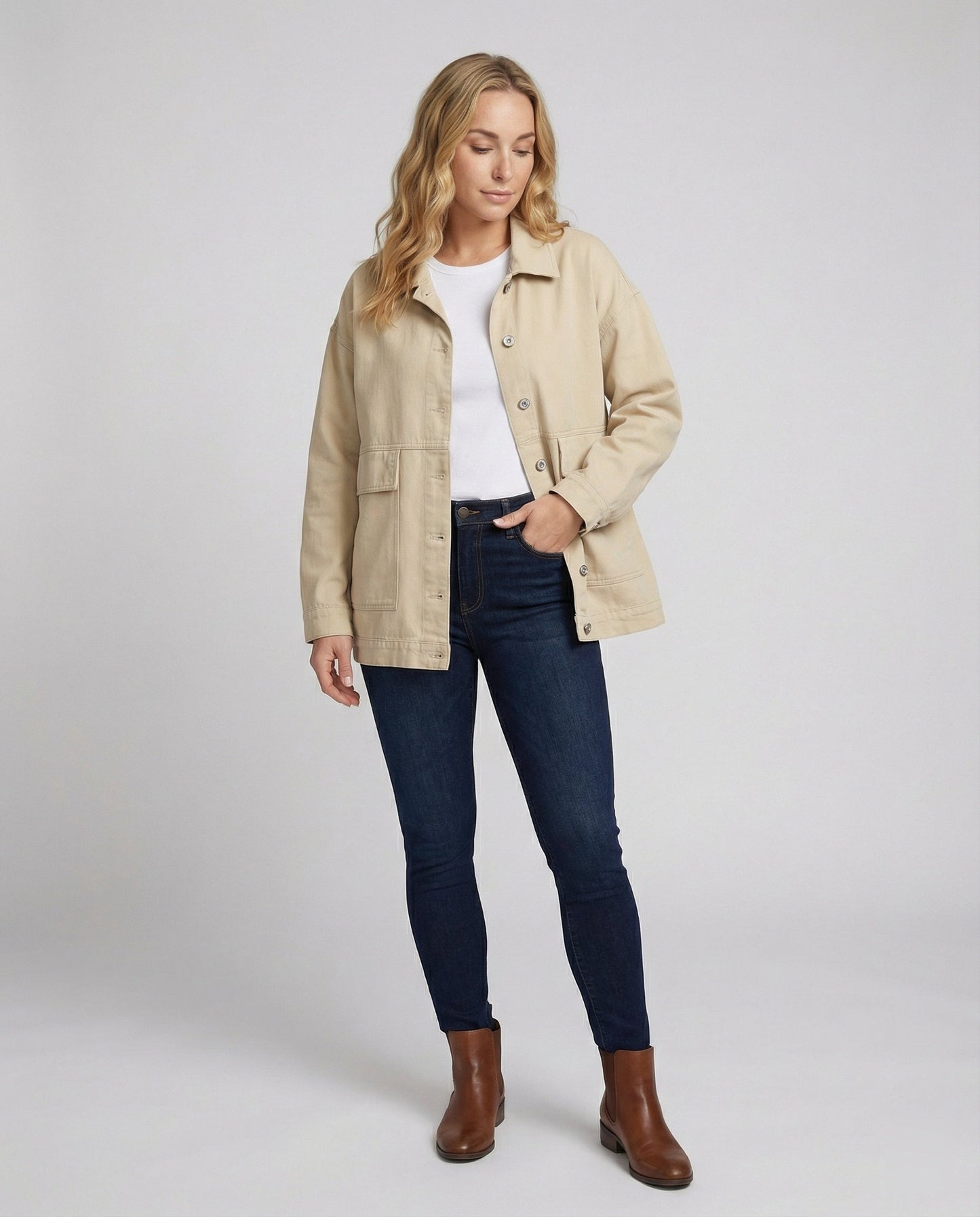 Klassische Jeansjacke Modern Slim Fit Damen - BerlinGlamour