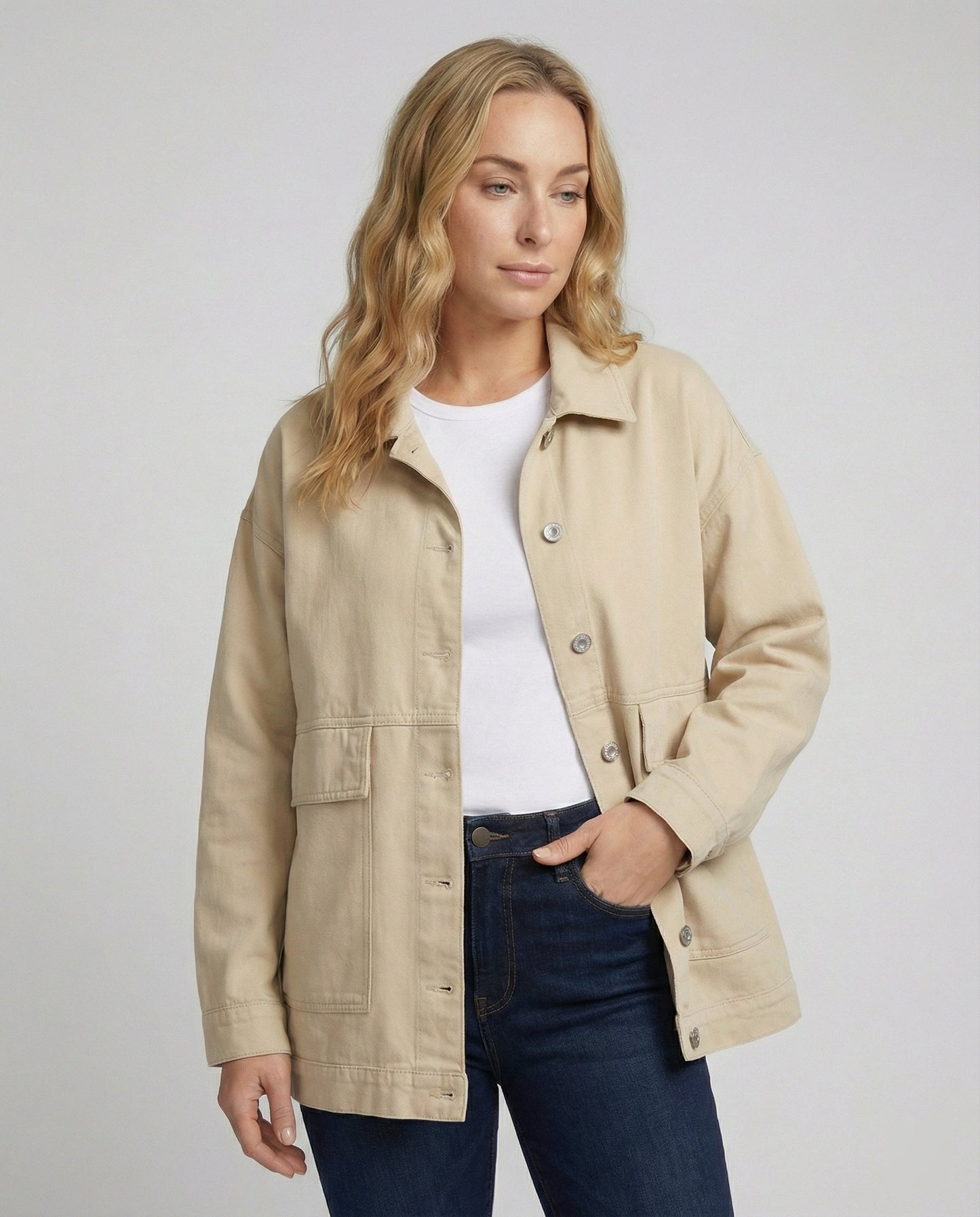 Klassische Jeansjacke Modern Slim Fit Damen