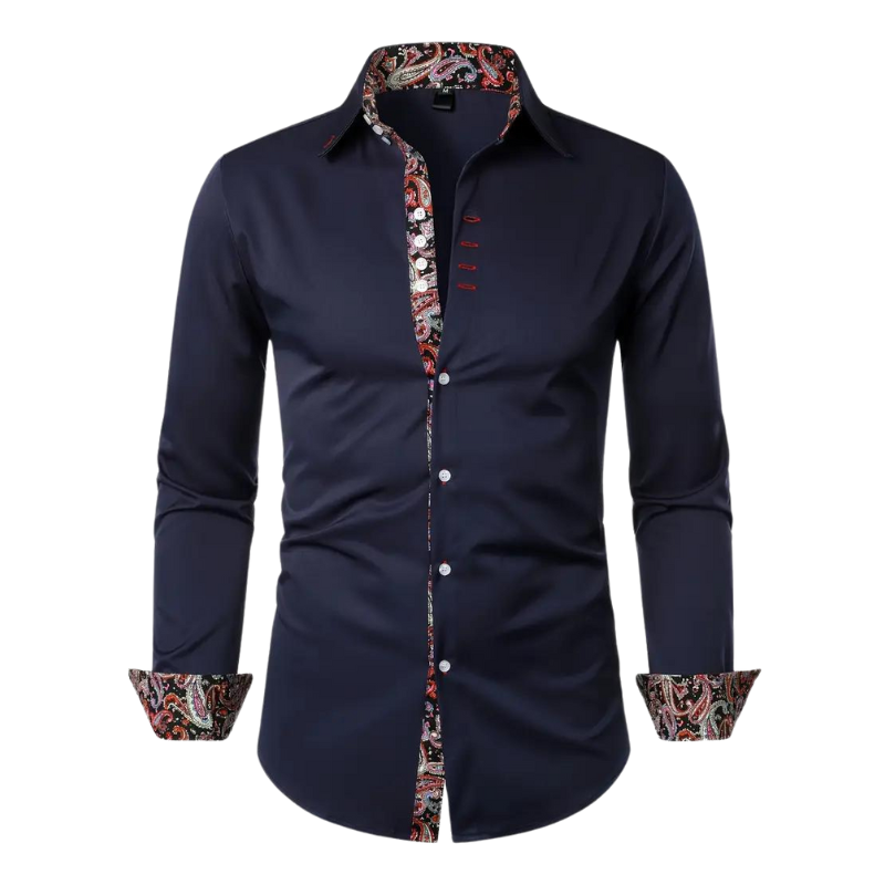 Night Breeze Party-Bluse-Dunkelblau-S-Chaps Herrenmode
