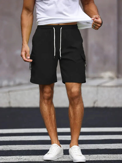 Herren Kurzhose Cargo Shorts Bequem mit Kordelzug - BerlinGlamour