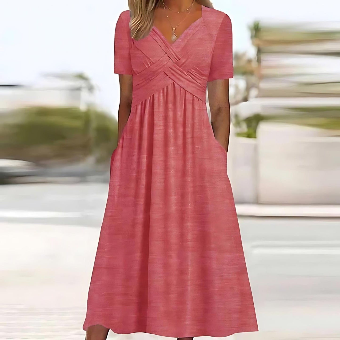 Elegantes Midi-Kleid mit Bauchbedeckung Damenkleid Modern