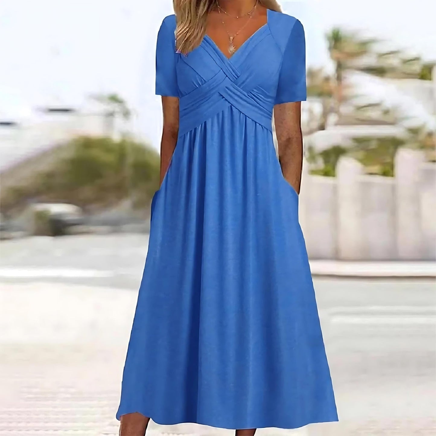 Elegantes Midi-Kleid mit Bauchbedeckung Damenkleid Modern