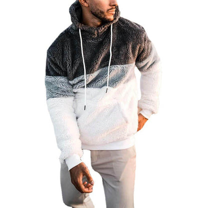 Herren Fleece Pullover Lässig Asymmetrisch Kragen Hoch