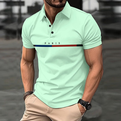 Herren Polohemd Modern Grafik Design Berlin Style