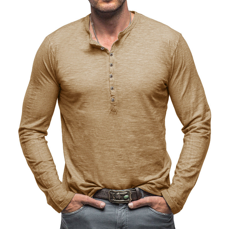 Herren Langarmshirt Mit Knöpfen Elegantes Design