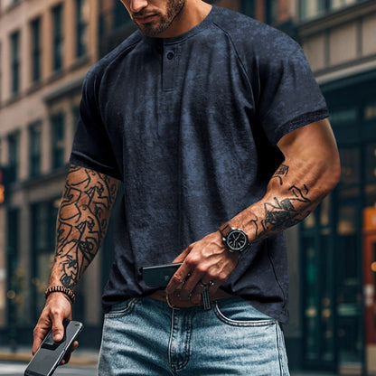 Herren Kurzarm-Shirt Sportlich Struktur Optik