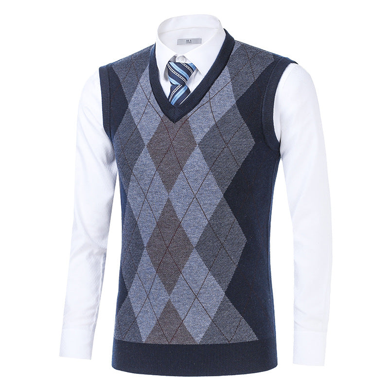 Herren Strickweste Elegante Argyle Style