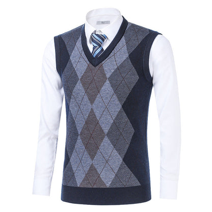 Herren Strickweste Elegante Argyle Style