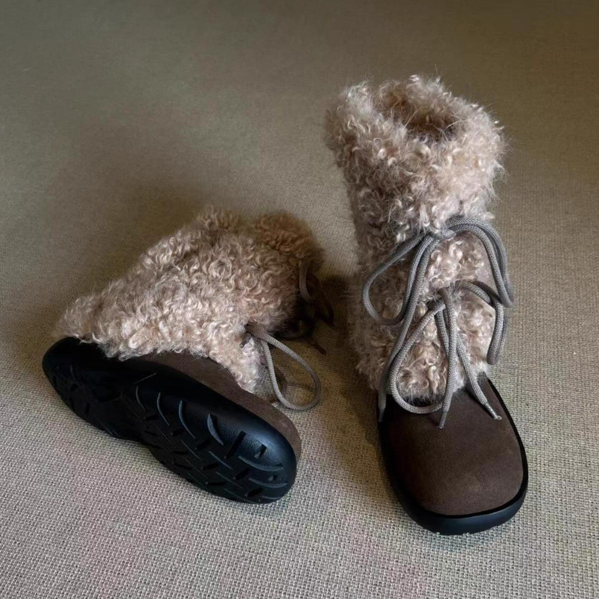 Damen Winterboots Warm Weich Kunstfell Rutschfest