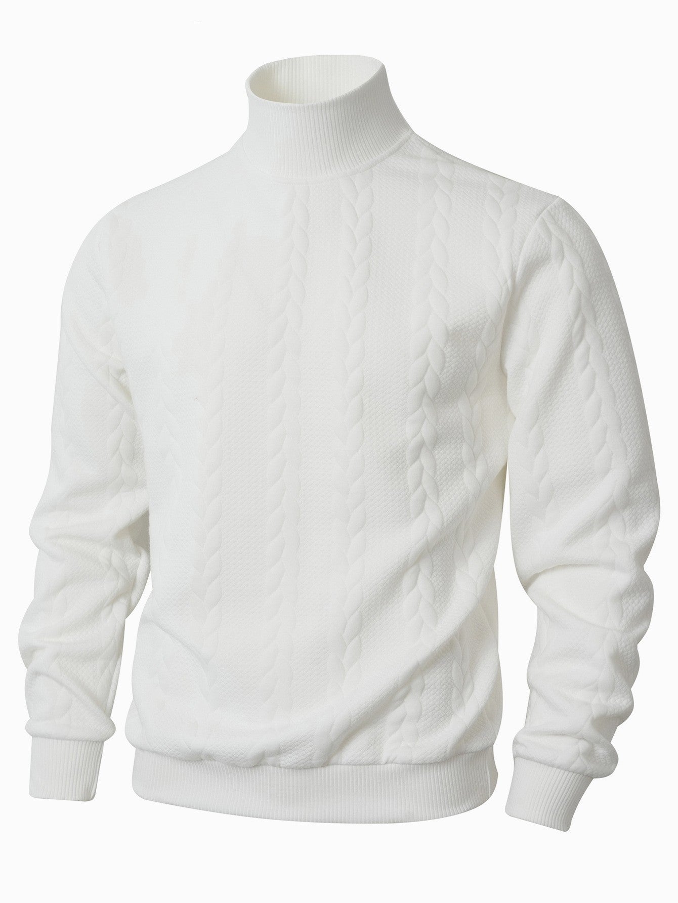 Herren modischer Pullover mit strukturiertem Stehkragen Berlin-Glamour