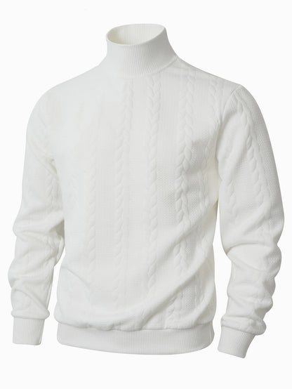 Herren modischer Pullover mit strukturiertem Stehkragen Berlin-Glamour