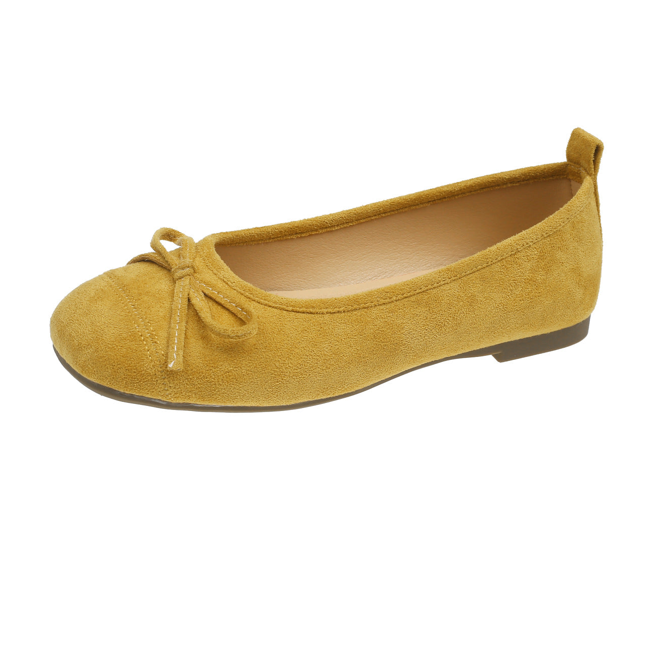Damen Ballerinas Bequem Ledersohle Zierliche Schleife