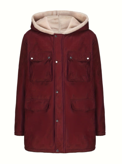 Damen Parkajacke Warm Sherpa Futter Winterjacke