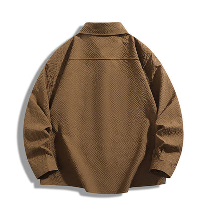 Herren Hemdjacke Lässig Urban mit Struktur Optik