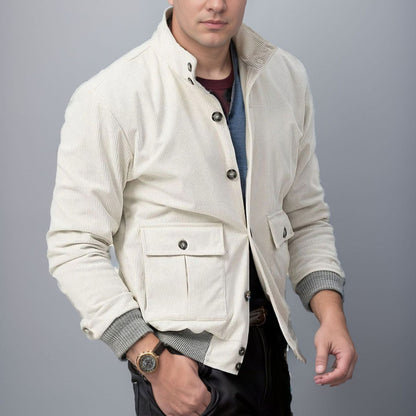 Herren Jacke Modern Baumwolljacke Mit Taschen - BerlinGlamour