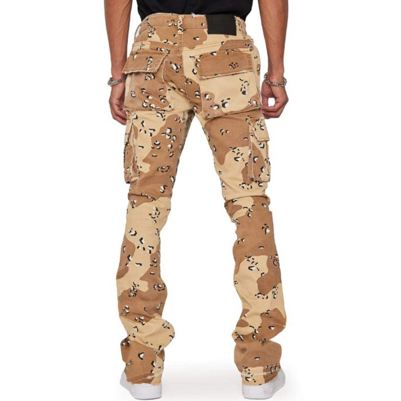 Herren Cargohose Modern Tierdruck mit Seitentaschen
