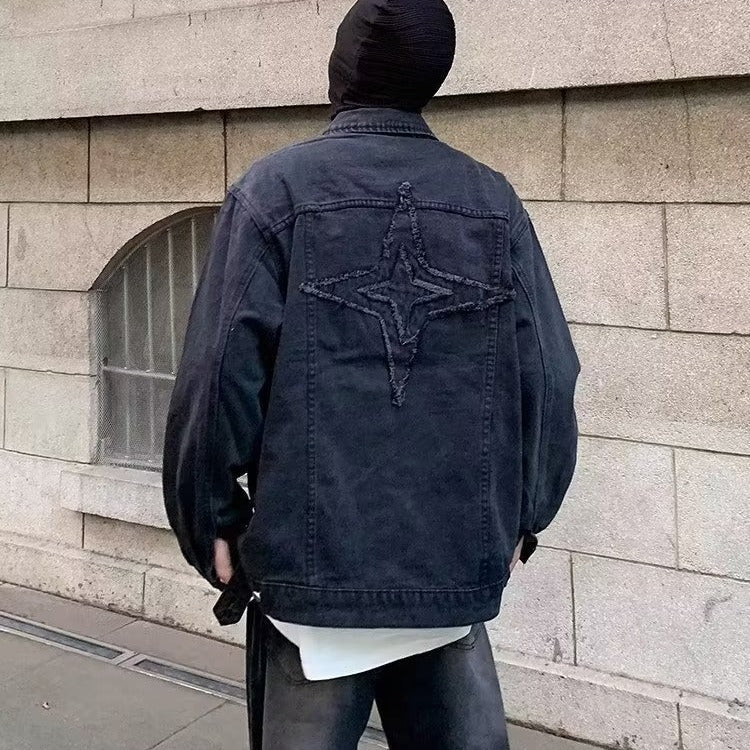 Herren Denimjacke Lässig Mit Kreativen Details Modern