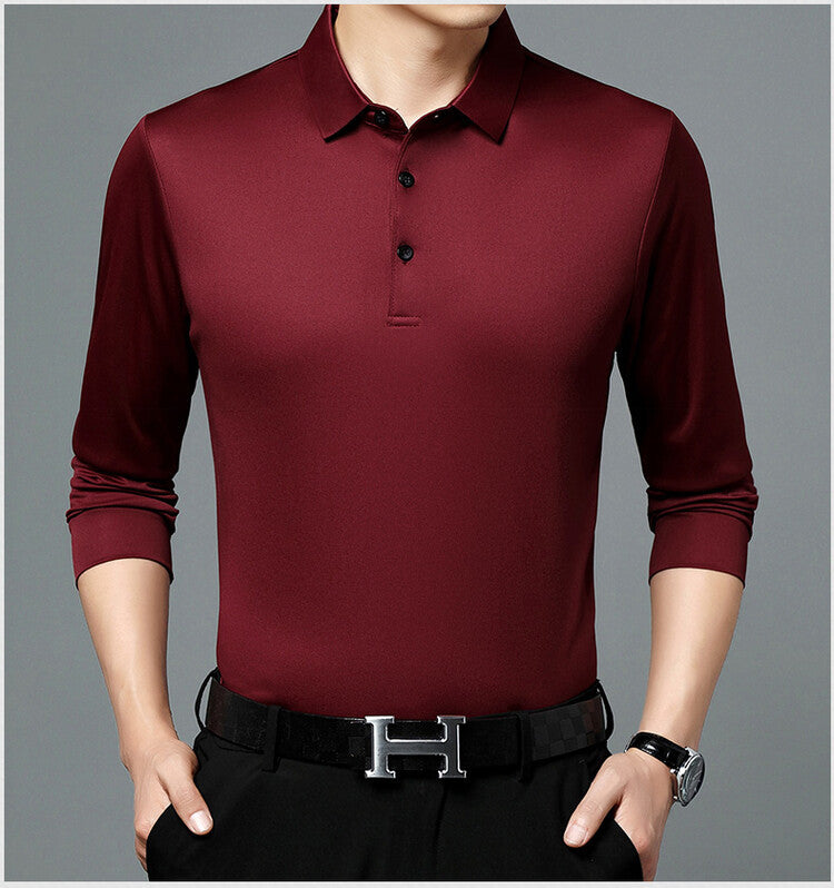 Herren Langarm Poloshirt atmungsaktiv Feuchtigkeitsregulierend