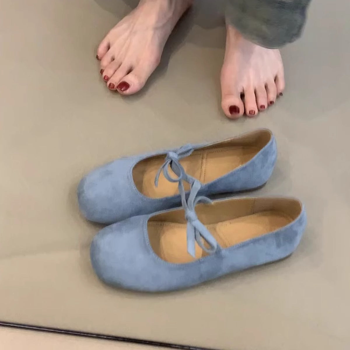 Damen Ballerinas Schleifen-Design Komfortabel Elegant
