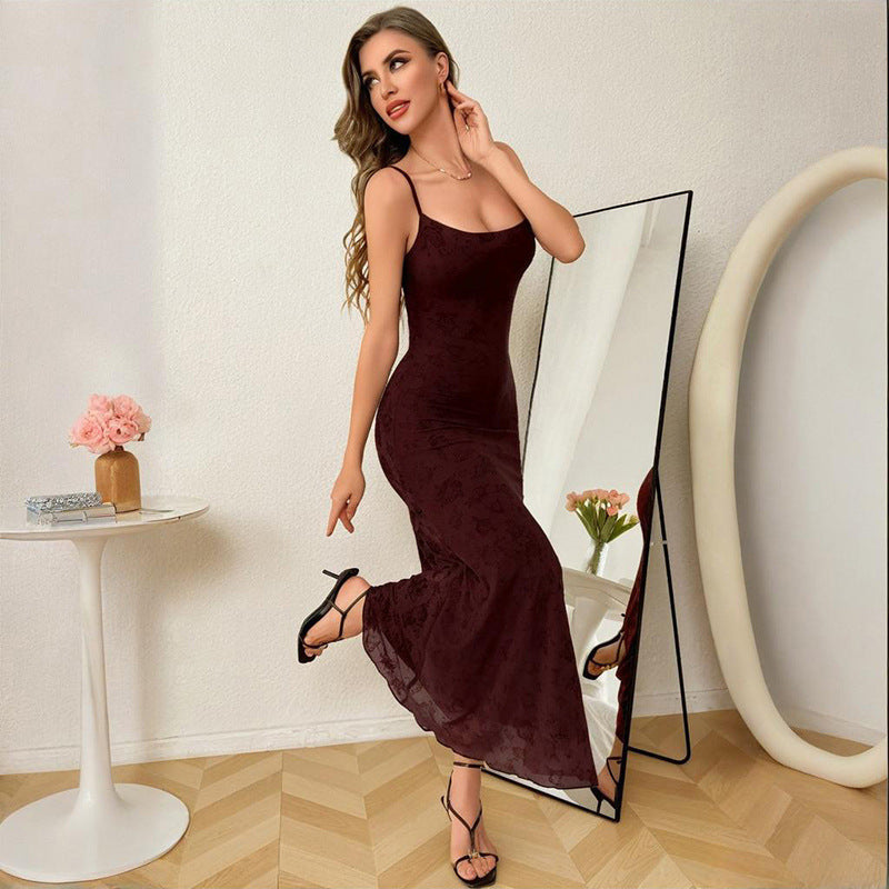 Elegantes Damen Abendkleid Spitze Bodenlang