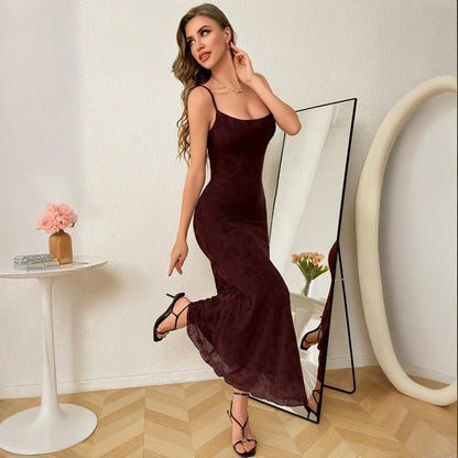 Elegantes Damen Abendkleid Spitze Bodenlang