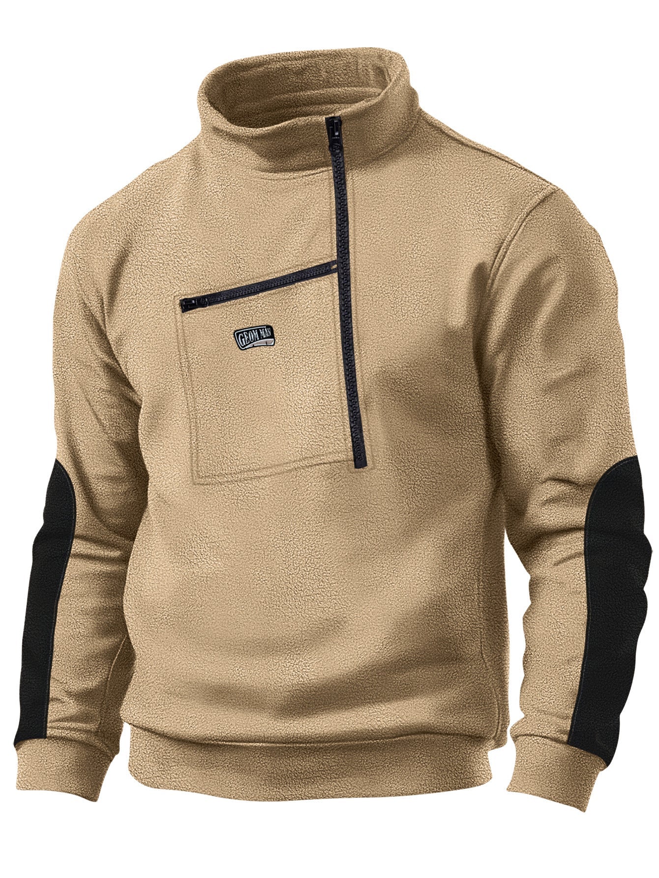 Herren Fleece-Pullover Kuschelig Warm Reißverschluss