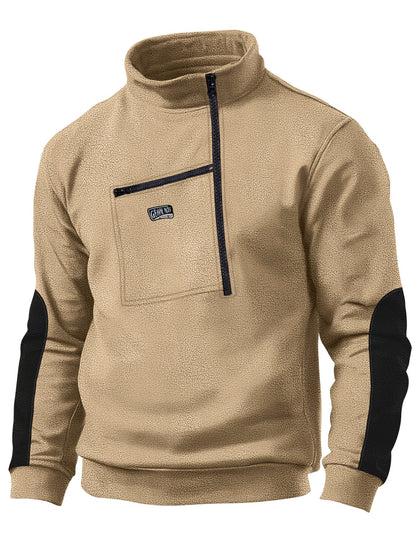 Herren Fleece-Pullover Kuschelig Warm Reißverschluss