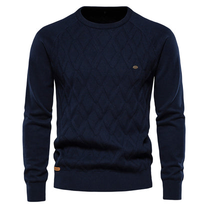 Herren Strickpullover Rautenmuster Modern Rundhals