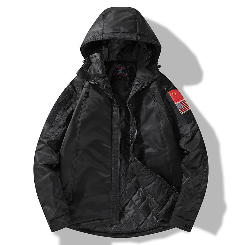 Herren Winterjacke Isoliert Verstellbare Kapuze Funktions-Taschen