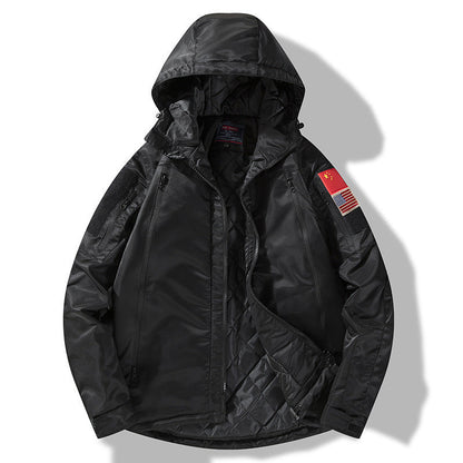 Herren Winterjacke Isoliert Verstellbare Kapuze Funktions-Taschen