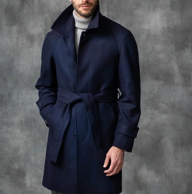 Herren Trenchcoat Eleganter Taillengürtel Moderner Mantel