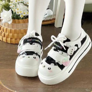 Damen Sneaker lustig Tiermotive Klettverschluss